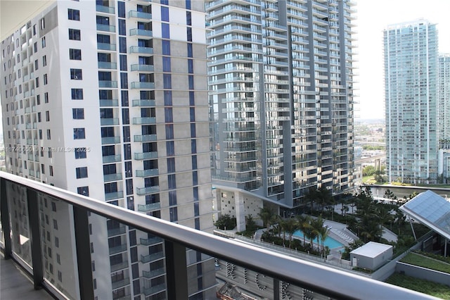 balcony featuring a view of city