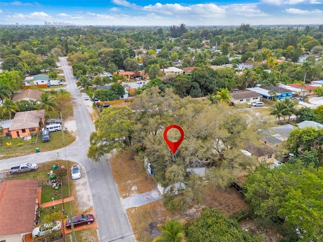 aerial view with a residential view