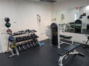 workout area with visible vents