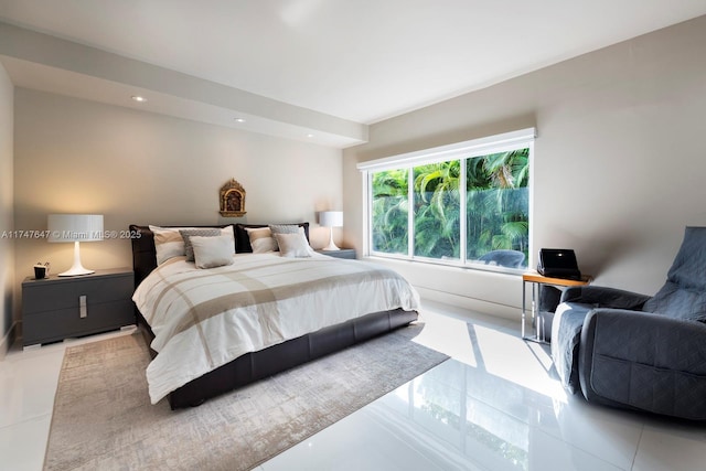 bedroom with recessed lighting