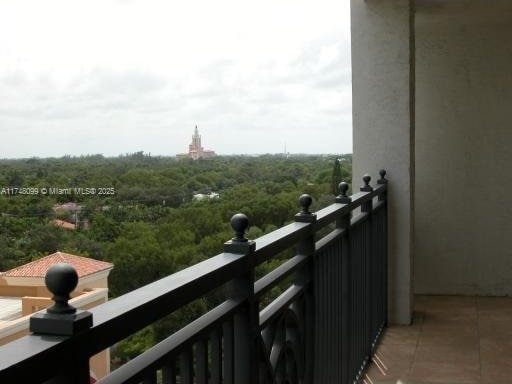 balcony with a view of trees