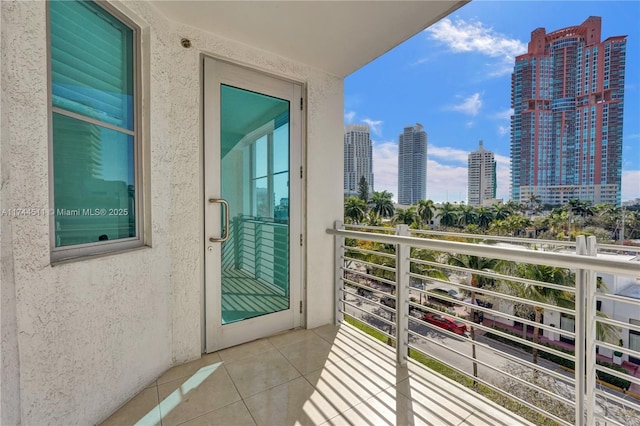 balcony featuring a view of city