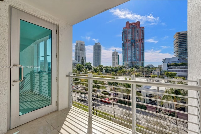 balcony featuring a view of city