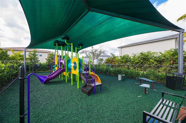 communal playground with fence