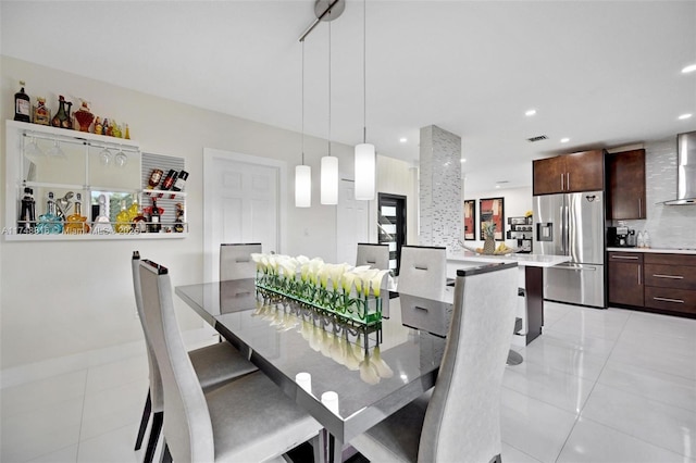 8851 SW 208th Ter, Cutler Bay, FL 33189 - dining space featuring recessed lighting, visible vents, and light tile patterned floors