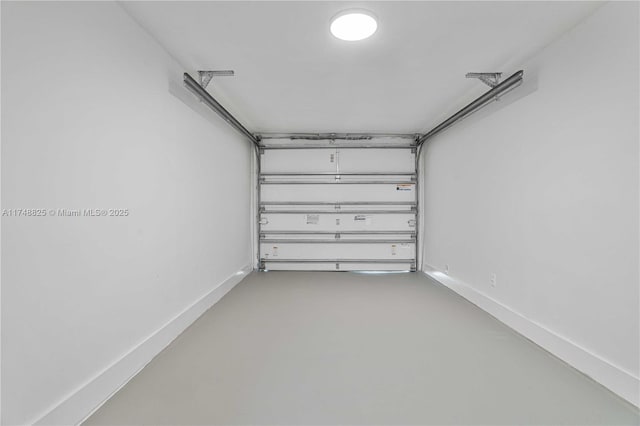 garage with baseboards