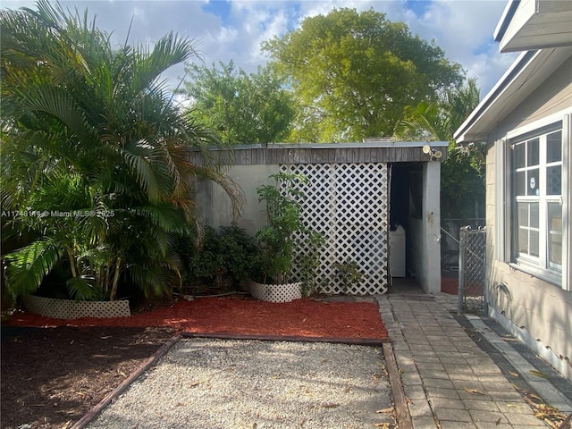 view of patio featuring fence