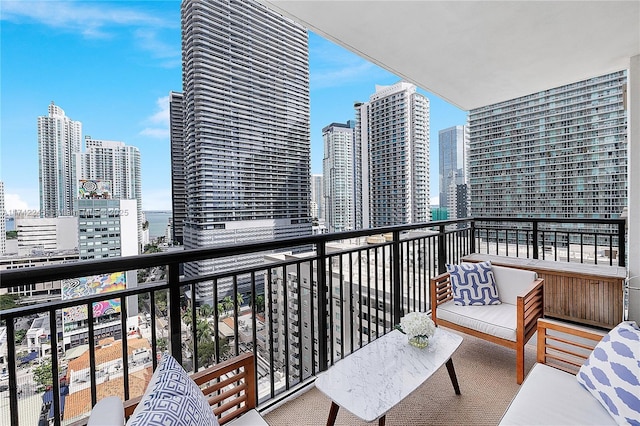 balcony with a view of city