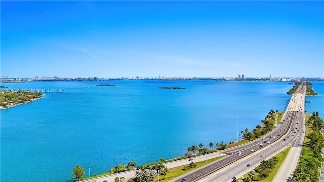 property view of water with a view of city