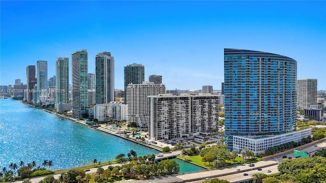 view of city featuring a water view