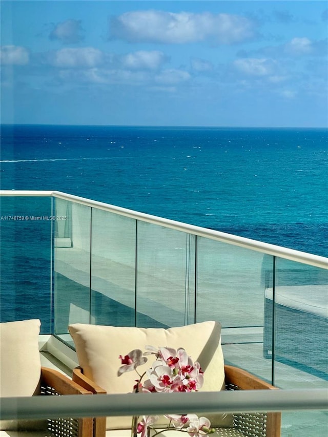 balcony with a water view