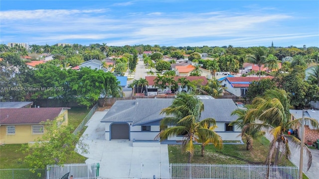 aerial view featuring a residential view