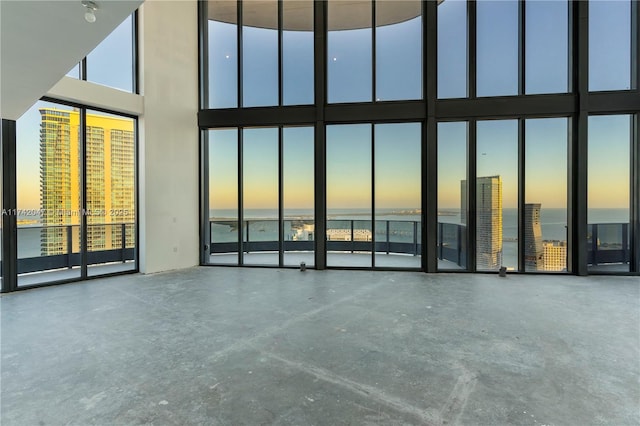 view of patio featuring a water view