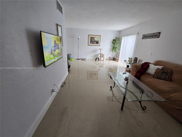 tiled living room with visible vents