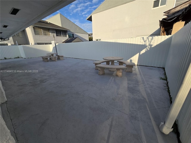 view of patio with a fenced backyard