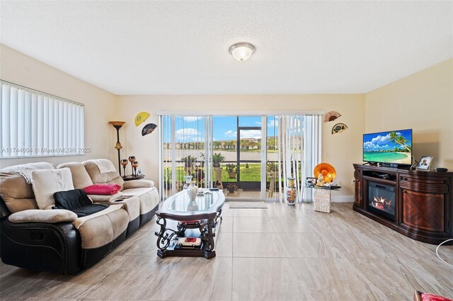 801 Sw 141 101O, Pembroke Pines, FL 33027 - living room with a glass covered fireplace