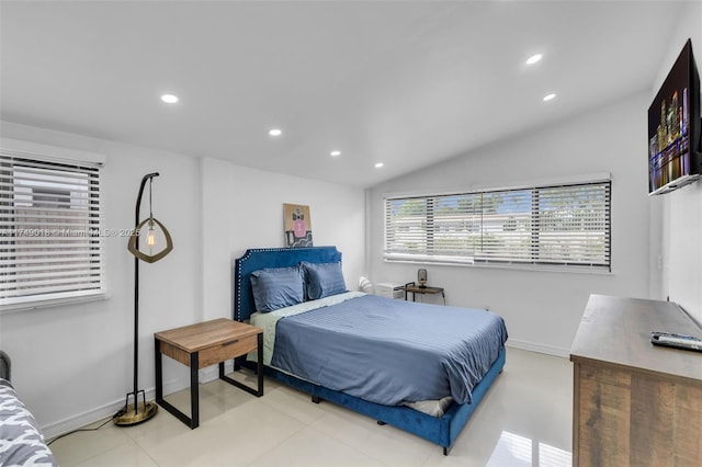2510 NE 215th St, Miami, FL 33180 - bedroom featuring baseboards, lofted ceiling, and recessed lighting