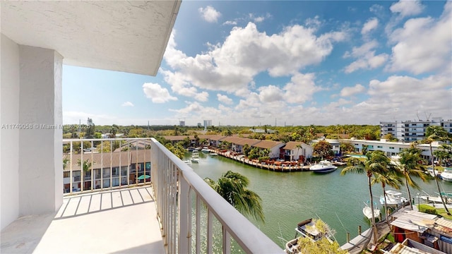 balcony with a water view