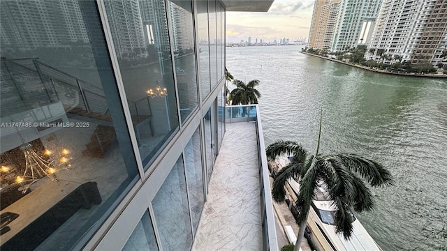 balcony with a water view