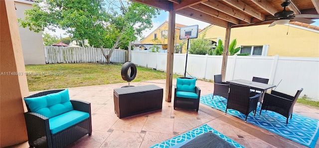 18860 NW 12th St, Pembroke Pines, FL 33029 - view of patio / terrace featuring ceiling fan and outdoor dining area