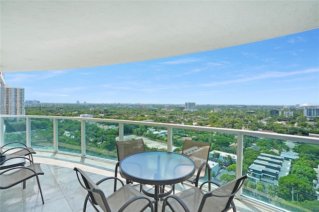 balcony with a city view