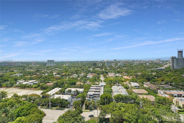 birds eye view of property with a city view