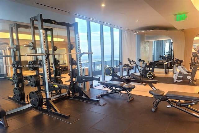 1000 Brickell Plz Unit 4314, Miami, FL 33131 - gym featuring floor to ceiling windows