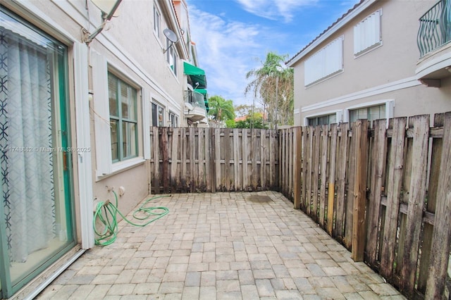 view of patio with a fenced backyard