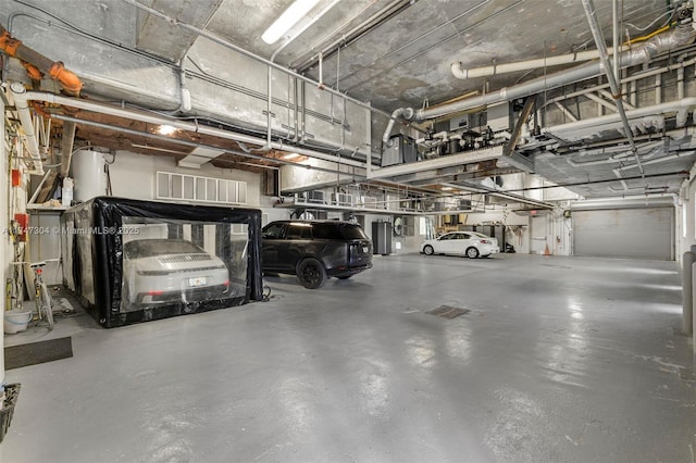 parking garage with water heater