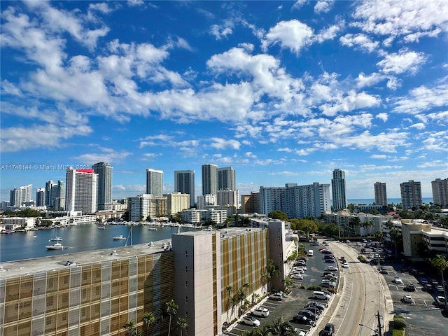 view of city featuring a water view