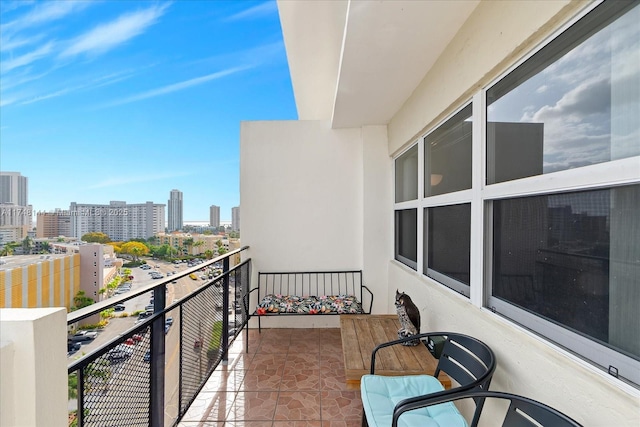 balcony with a city view