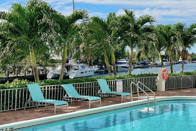 pool featuring a water view