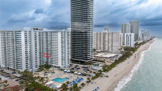 2030 S Ocean Dr Unit 618, Hallandale Beach, FL 33009 - exterior space featuring a water view, a beach view, and a city view