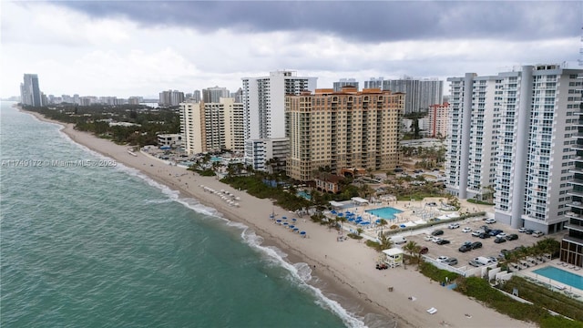 2030 S Ocean Dr Unit 618, Hallandale Beach, FL 33009 - birds eye view of property with a water view, a view of city, and a view of the beach