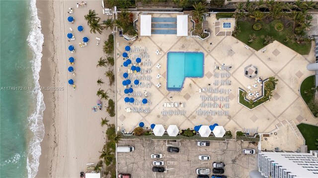 2030 S Ocean Dr Unit 618, Hallandale Beach, FL 33009 - birds eye view of property featuring a water view and a beach view