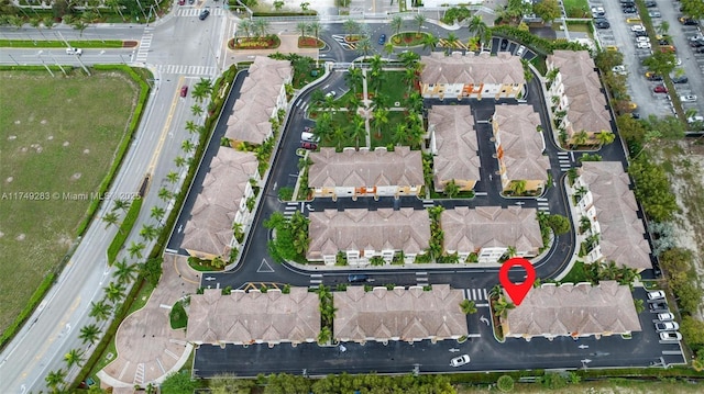 aerial overview of property's location featuring nearby suburban area