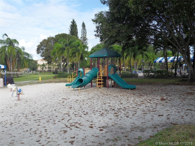 community play area with fence