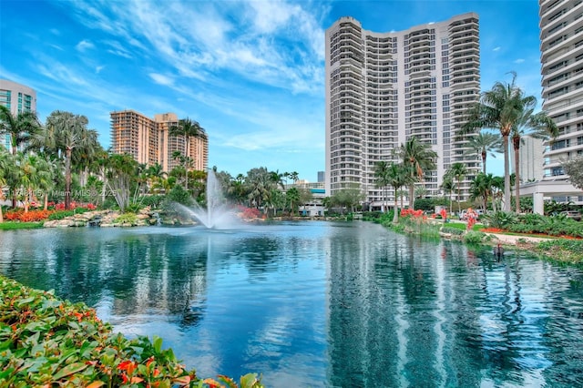 property view of water featuring a view of city