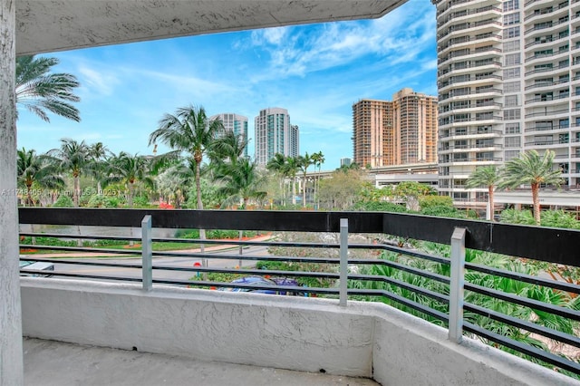 balcony with a view of city