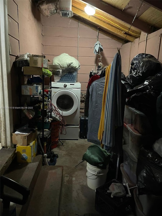 120 NE 75th St, Miami, FL 33138 - washroom with a garage, washer / dryer, and laundry area