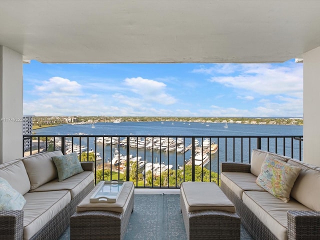 balcony with a water view