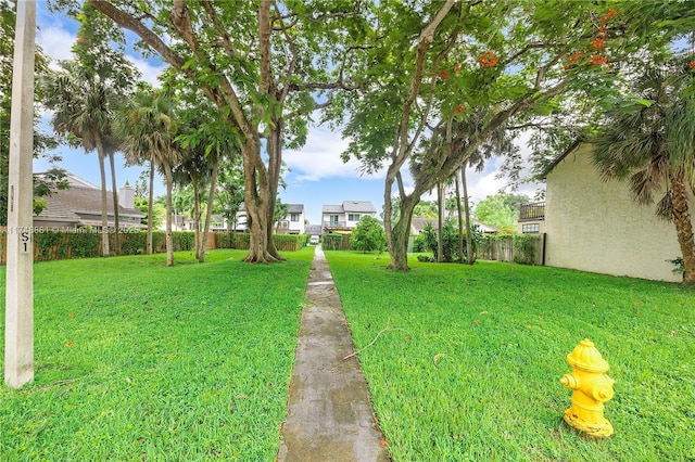 view of yard with fence