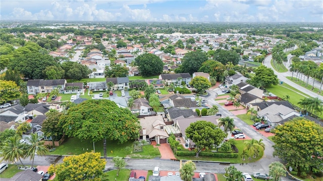 birds eye view of property with a residential view