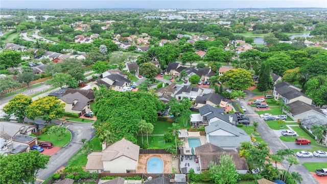 drone / aerial view with a residential view