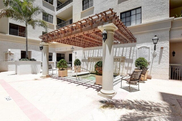 view of patio with a pergola