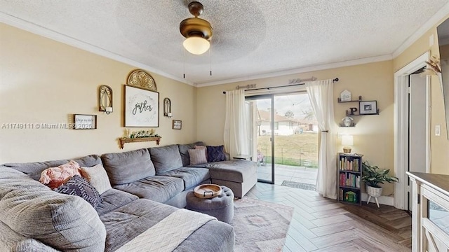 10927 NW 29th Ct, Sunrise, FL 33322 - living room with ornamental molding and a textured ceiling
