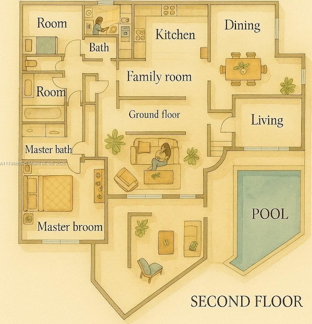 144 N Prospect Dr, Coral Gables, FL 33133 - view of floor plan / room layout
