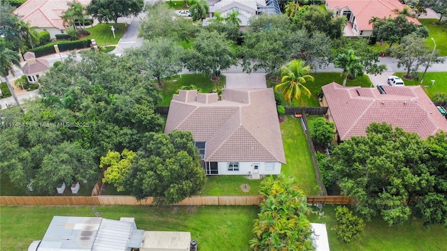 drone / aerial view with a residential view