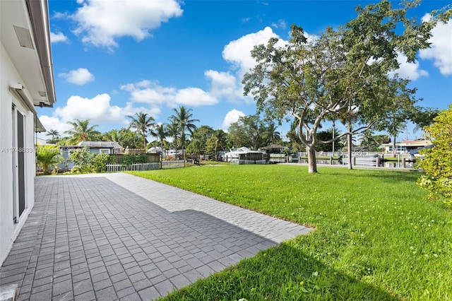 view of yard with a patio area