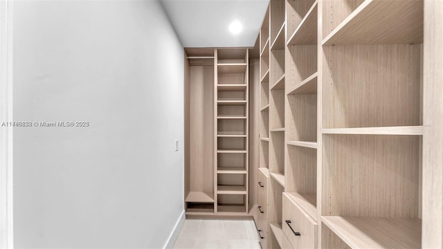 view of walk in closet